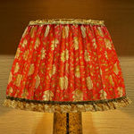 Bennison Pail x Warner Textile Archives Nathalie Caramel Lampshade with Ruffle Trim