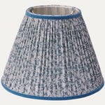 Nathalie Blue Grey Pendant Lampshade with Williamsburg Blue Velvet Trim