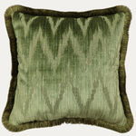 Lee Jofa Flamest Holland Moss Decorative Cushion with Houles Brush Fringe