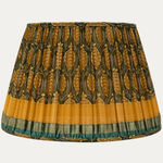 Vintage Green Georgette Silk Sari Lampshade with Silk Lining