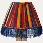 Vintage Futa Stripe Silk Shawl Lampshade with Original Tassels