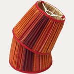 Vintage Uzbek Striped Silk Hand-Sewn Lampshade for Reading Lights