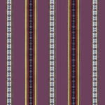 Madeleine Castaing Rayure Broderie Violet Cushion