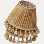 Bennison Frost Fabric Handsewn Lampshade With Samuel and Sons Tassel Trim