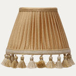 Bennison Frost Fabric Handsewn Lampshade With Samuel and Sons Tassel Trim