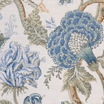 Dragon Flower Green Blue Brown on Oyster