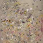 Abstract painting in pink hues Latifa Alajlan. Abidjan