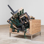 Angela de la Cruz, Long Hurdle (Off-White Yellow), 2024