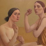 Painting of three women on chairs