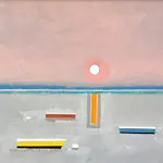 Painting of a seascape sunset