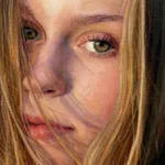 Painting of a girl in a field