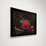 Still life painting of cherries