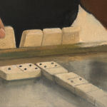 Painting of a man playing dominos