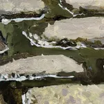 Painting of a cobblestoned street in New York City