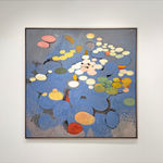 abstract painting of colorful lily pads