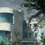 Gerard_Byrne_Caribbean_Dreams_Sandycove_II_painting_detail_contemporary_impressionism_fine_art_gallery_Dublin_Ireland