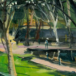 Gerard-Byrne-Spring-Shadows-Herbert-Park-art-gallery-Dublin-Ireland-painting-detail