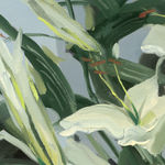 Gerard_Byrne_White_Oriental_Lilies_irish_contemporary_figurative_artist_art_gallery_dublin_ireland_painting_detail