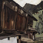 Olga Wisinger-Florian, Interieur mit Namenstagstisch (Gartensalon in Grafenegg), 1909