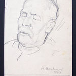 HENRYK BERLEWI, Woman with Long Hair, 1955