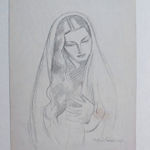 HENRYK BERLEWI, Woman with Long Hair, 1955