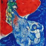 MARC CHAGALL, When Abdullah got the Net Ashore…, from: Four Tales from the Arabian Nights, 1948