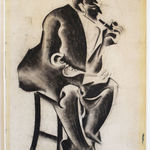 HUGO SCHEIBER, Couple at the Table with Flowers, circa 1930-40