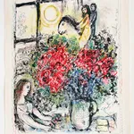 MARC CHAGALL, When Abdullah got the Net Ashore…, from: Four Tales from the Arabian Nights, 1948