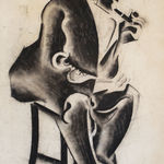 HUGO SCHEIBER, Couple at the Table with Flowers, circa 1930-40