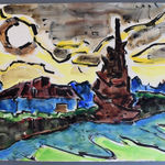 KARL SCHMIDT-ROTTLUFF, Vase with Yellow Flowers and Seasnail Shell | Vase mit gelben Bluten und Meeresschnecken, circa 1965-69