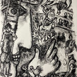 MARC CHAGALL, When Abdullah got the Net Ashore…, from: Four Tales from the Arabian Nights, 1948