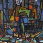 MARCEL JANCO, Lake Kinneret (Sea of Galilee), ca. 1950