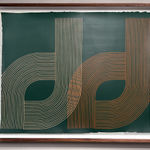 Installation view kelly ording linear sriations letter D's on green