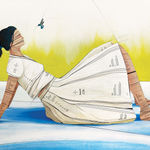 young woman reclines as a hummingbird comes to greet her