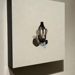 Matt Duffin paintings buy here Mr Potato head waiting with a suitcase by his side and a pipe in his mouth