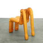 wooden chair shaped like a human