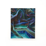 abstract painting of legs by a pool of water