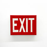 water cooler with an exit sign