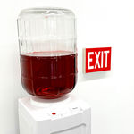 water cooler with an exit sign