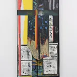 A mixed media painting of an abstract room