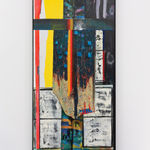 A mixed media painting of an abstract room