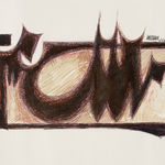 Syed Sadequain, Untitled (Self Portrait with Signatures), circa 1964