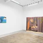 installation view of Adrian Kay Wong's exhibition "Same Time, Same Place," at Hashimoto Contemporary, San Francisco. From left to right: "Overcast," and "Dotting the Eyes."