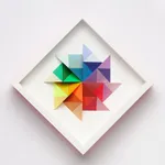 wooden geometric wall sculpture by Sean newport - rainbow