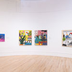 installation view of works at Bedford Gallery's exhibition "Observations of a Still Life." From left to right: Megan Ellen MacDonald, Mary Finlayson, and Stephen Morrison.