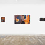 installation view of Adrian Kay Wong's exhibition "Same Time, Same Place," at Hashimoto Contemporary, San Francisco. From left to right: "Backlit," "Waiting," and "Matchbook."