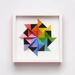 wooden geometric wall sculpture by Sean newport - rainbow