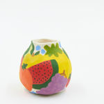 Jackie Brown small ceramic pinch pot with fruit painted on it