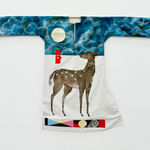 Lou Benesch - painting of deer on antique nightgown