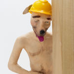 closeup of dog peeing